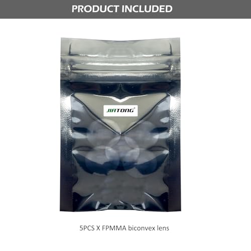 Double Convex Lens - 30mm Diameter, 88mm Focal Length, Optical biconvex Lens for Physics Experiments, Photography, Magnifying, and DIY Projects - Pack of 5pcs (30mm x H3.8mm x F88) - size: 30mm x H3.8mm x F88