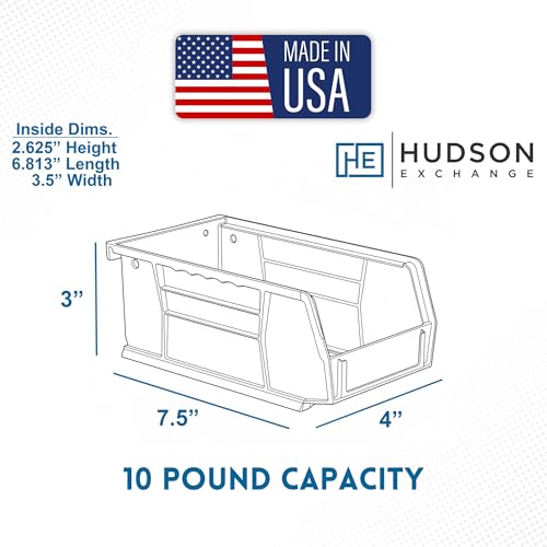 HE HUDSON EXCHANGE 7.5" x 4" x 3" Plastic Stackable Storage Bin, Green