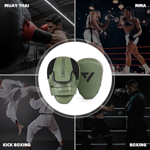 Valleycomfy Boxing Pads Punching Mitts for Training,Muay Thai,Martial Arts - color: Olive Green