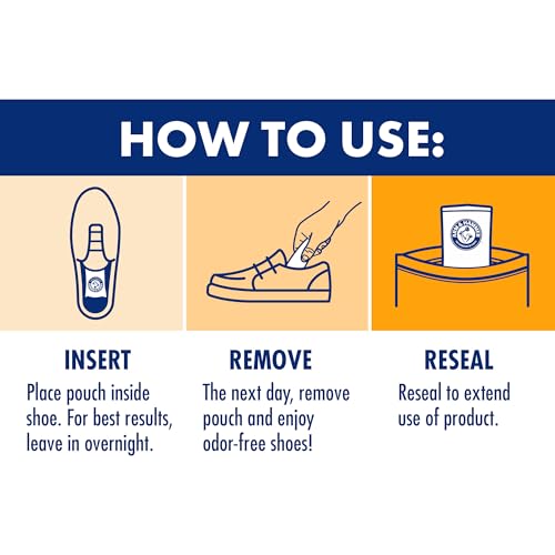 Arm & Hammer In-Shoe Odor Control Pouches, Moisture Absorbing, 4 Count