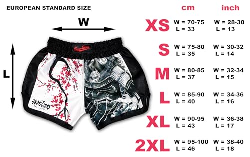 Authentic Muay Thai Boxing Shorts | Men Women Kids | Made in Thailand - color: 2.0 Cherry Blossom, size: Medium