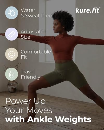 Pilates Wrist & Ankle Weights | Adjustable Weighted Bangles | 1LB/2LB Each - color: Mocha, size: 1 LB