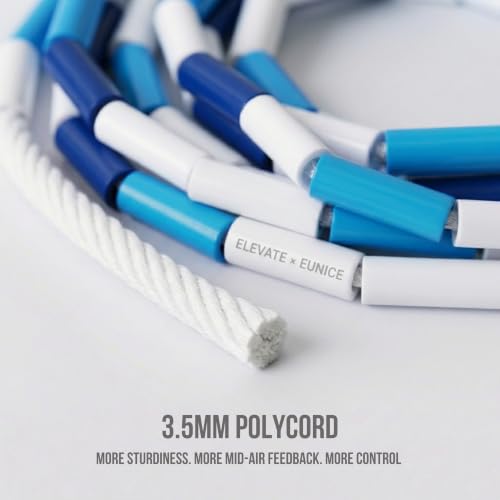 Elevate Rope Beaded Jump Rope, 1 in Beads, 10 ft Adjustable, Segmented - color: Frost