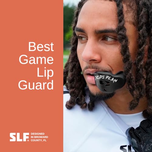 SLEEFS Classic Football Mouthguard with Bold Designs and Removable Strap - color: God's Plan Black