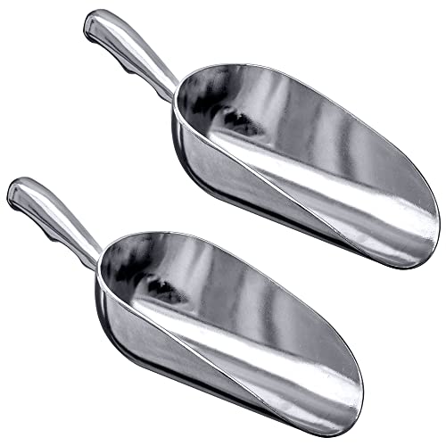 Elsa - 24-Ounce Aluminum Ice Scoops (Set of 2), Cast Aluminum Utility Scoops, Food-Grade, Good for Home and Commercial Use, NOT Dishwasher-Safe, Hand-Wash Recommended