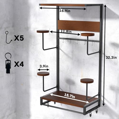 Motorcycle Helmet Holder Wall Mount for Moto Gear Storage Display - size: Large