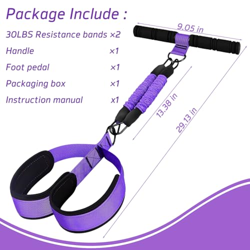 Upgraded Pedal Resistance Band with Handle | Natural Rubber Foot Pedal Resistance Bands, Multifunction Fitness Bands for Abdomen, Waist, Arm, Leg, Pilates