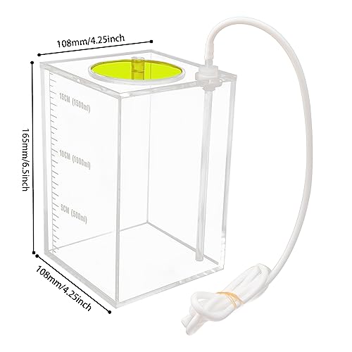 Aquarium Choice Acryli Made Liquid Storage Bucket Doing Pump Reservoir Container (4.25 * 4.25 * 6.5 Inch;1500ml/1.5L(Yellow)) - size: 4.25*4.25*6.5 Inch;1500ml/1.5L(Yellow)
