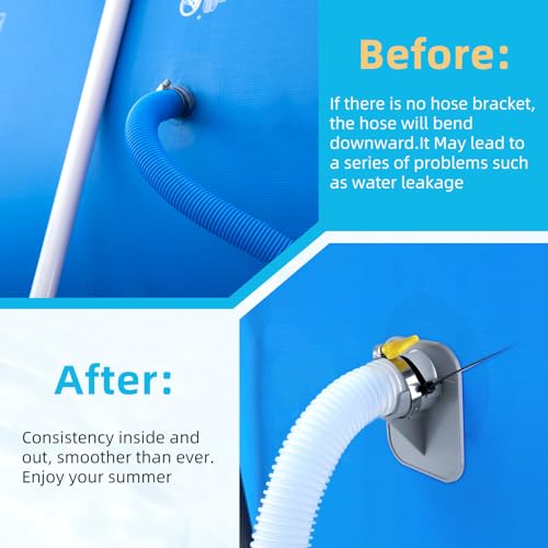 Above Ground Pools's Pool Pump Hose, 2 Pack 1.25" Diameter Pool Filter Hose Accessory in 59 Inch Long with 6 Clamps and 2 Pipe Holders