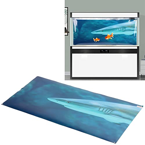 Aquarium Background Paper PVC Self Adhesive 3D Fish Tank Wallpaper Sticker, Clear Underwater Scene Decoration with Realistic Sea Animal Pattern for Glass Aquariums (61 * 41CM)