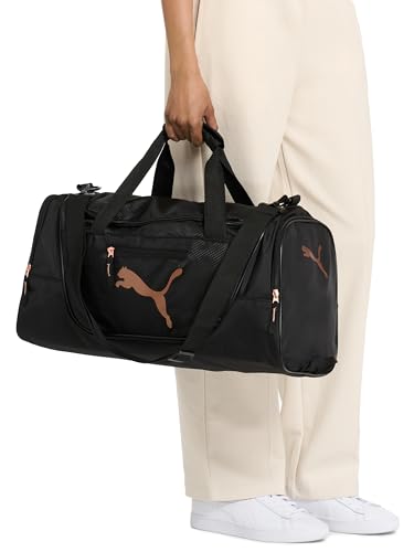 PUMA womens Candidate Duffel Bag with Removable Strap & Shoe Pocket - color: Black/Multi