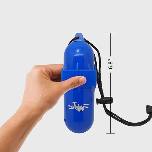 Cylinder Dry Box with Lanyard - Waterproof Container, Watertight Key Pouch Holder - For Snorkeling, Boat, Kayak, Diving, and Water Activities