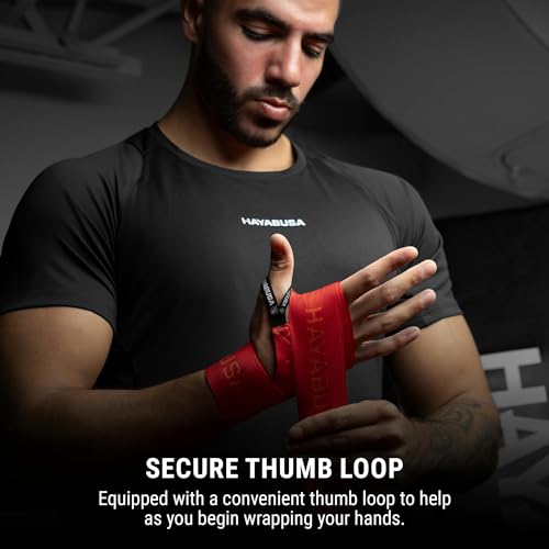 Hayabusa Deluxe Boxing Hand Wraps - 180in - color: Red, size: 180"