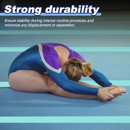 Shappy Gymnastics Mat Hook Fastener Gymnastics Cheer Mats Tape Strip for Tumbling 4" Wide Carpet Repair Nylon Hook for Carpet Bonded Foam Seams Cheer Gym Floors Cheerleading Supplies - color: Turquoise