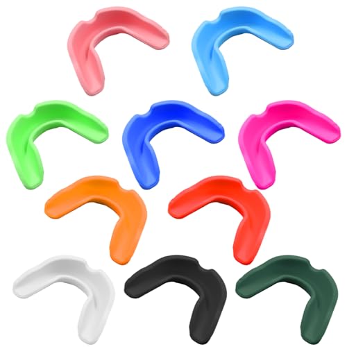 10 Pack Sports Mouth Guards, Gel-Fit, Universal, 10 Colors - color: Multicolor