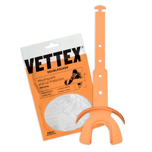 Vettex DoubleGuard Mouth Guard with Lip Protection, Neon Orange - color: Neon Orange