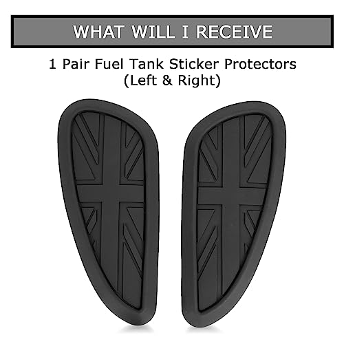 Fuel Tank Protector for Bonneville T100 T120 - PSLER Gas Tank Sticker Knee Pads for Scrambler Speed Twin Thruxton Bonneville T100 T120 Bobber, Black (Left & Right)