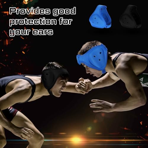 Jerify 2 Pcs Wrestling Headgear for Kid Youth, Black,Blue - color: Black,Blue