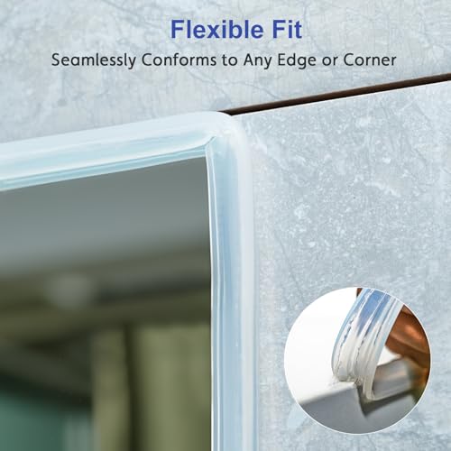 Ultra-Soft Silicone Edge Guards for Baby Proofing,Edge Protector 100% Silicone,Pre-Taped Adhesive Corner Protectors,Clear Child-Safe Table & Furniture Bumpers (1cmx1m)