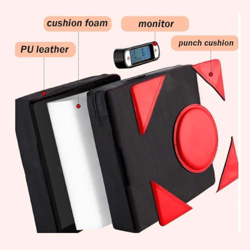 Boxing Force Testing Machine,Strength Testing Punch Bag, 40cm Square Hanging Boxing Pad with Power Measurement & Count Tracking, Adjustable Height for Home Fitness & Stress Relief