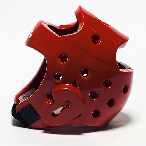 Adidas WT Taekwondo Martial Arts Dipped Foam Head Guard Protector - color: Red, size: Small