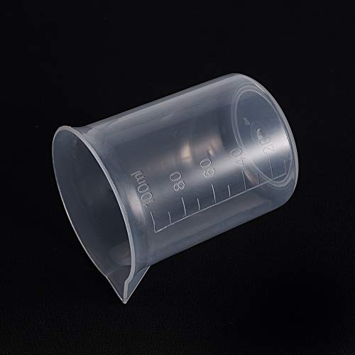 Othmro Measuring Cups 100ml PP Plastic Graduated Beaker Transparent for Lab Kitchen Liquids 6pcs - color: 100ml 6Pcs