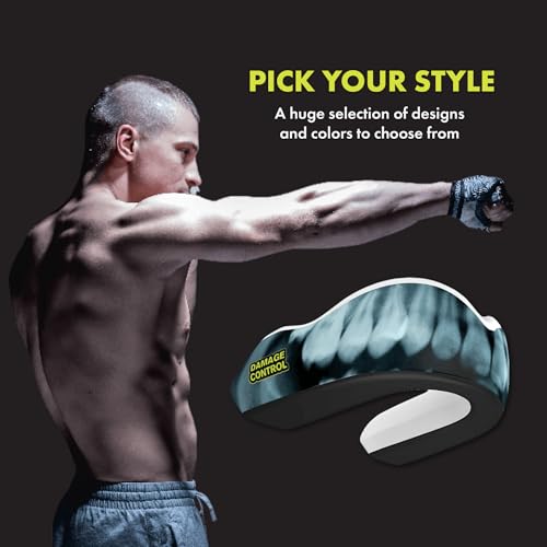 DAMAGE CONTROL Extreme Impact Sports Mouth Guard w/Case – X-Ray - color: X-ray, size: Adult