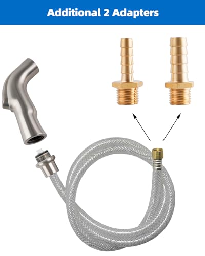 Universal Kitchen Sink Faucet Sprayer Head Attachment Compatible with Moen Faucet Sprayer Replacement, Kitchen Sink Side Sprayer with Grey Hose/Holder, Brushed Nickel
