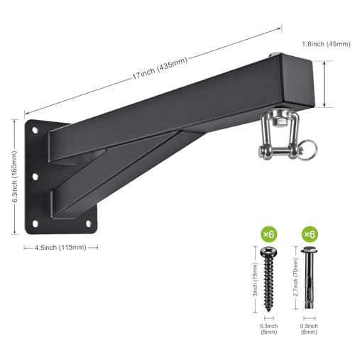 SELEWARE Wall Mount Heavy Bag Hanger Heavy Duty Punching Bag Hanger - color: 17" Heavy Bag Hanger