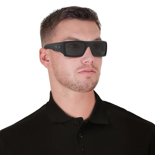 Oakley mens Oo9253 Det Cord Rectangular Sunglasses - color: Si Matte Black/Pewter Grey