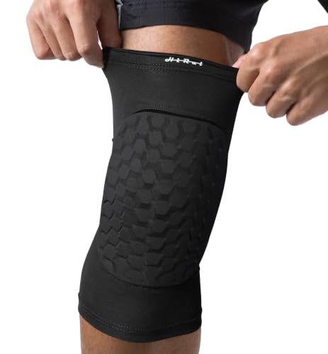 HiRui Knee Pads for Kids Youth Adult, Basketball Baseball Knee Brace Knee Support, Collision Avoidance Kneepad Compression Knee Sleeve for Volleyball Football Cycling Running-1Pair (Black, M)