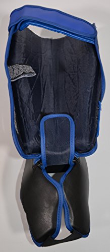Deluxe Muay Thai Pro-Style Shin Instep for Muay Thai, MMA, Kickboxing, Stand up - color: Blue, size: X-Large