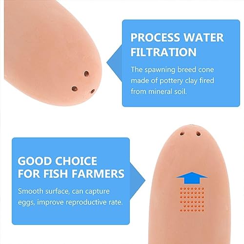 Fish Breeding Cones Cave, Ceramic Angelfish Spawning Barrels with Grid Isolation Spawning Slates Fish Tank Reproduction Ornament Slate Rocks Aquarium,L - size: Large