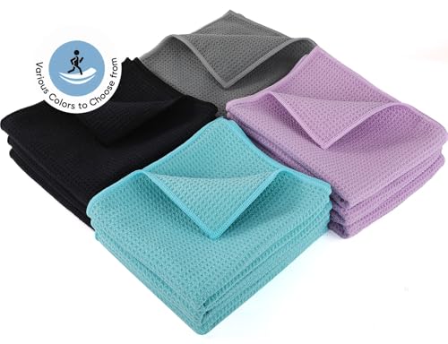 Microfiber Gym Towels 3 Pack, Quick-Drying Yoga Towels for Sport, Workout Equipment, Home and Gym, 16 Inches x 27.5 Inches - color: Black