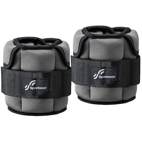 Sportneer Adjustable Ankle Weights with Removable Weights, Easy to Adjust - color: Gray