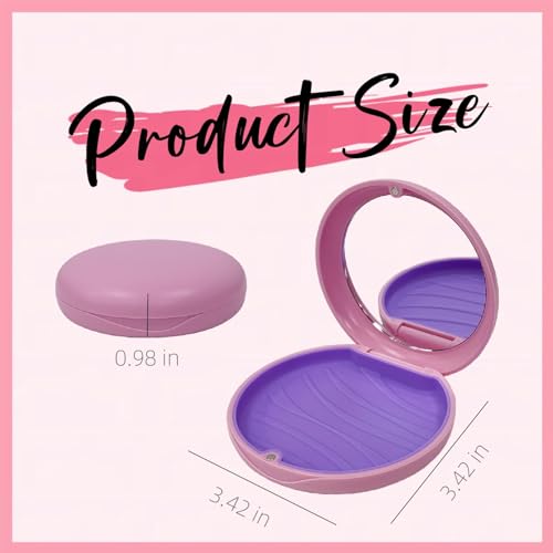 2 Pack Aligner Case with Mirror, Retainer Case for Invisalign - color: 1PC Pink Purple+1PC Purple Green