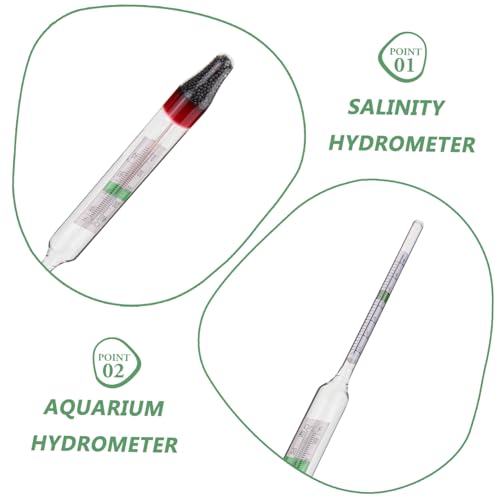 ULTECHNOVO 3sets Hydrometer Testing Tool for Aquariums and Fish Tanks Includes Measuring Cylinder for Accurate Measurement and Easy to Use for Life Monitoring