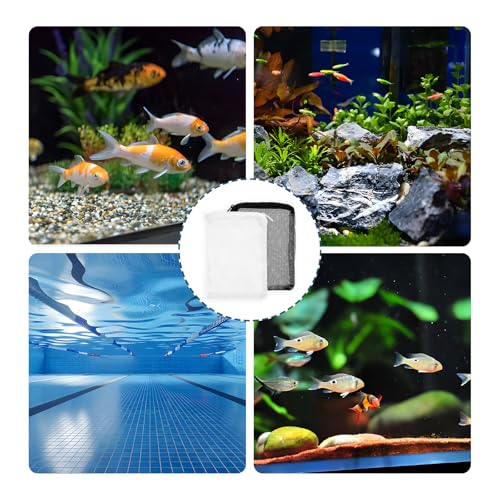 10 Pack 7.8 x 5.9 Inch Media Bags for Aquarium, Aquarium Filter Media Bags with Zipper, Fish Tank Fine Mesh Bag for Carbon, Bio Balls, Ceramic Rings, Volcano Rock(White)