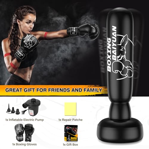BaiYuan Inflatable Freestanding Punching Bag with Stand - size: 71"