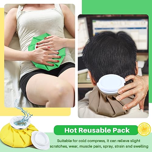 Honoson 4 Pack Reusable Ice Bags Hot Cold Bag Leakproof,Vivid Pure Style | Reusable Ice Pack, Ice Bags Hot Water Bag,Screw Cap No-Leak Elastic Breathable for Sports & Home Use,Wide Opening Easy Fill - style: Vivid Pure Style