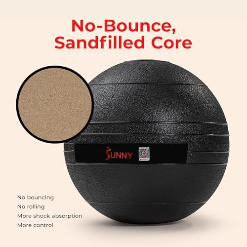 Sunny Health & Fitness Slam Medicine Ball - Sand-Filled, No-Bounce - size: 15 lb