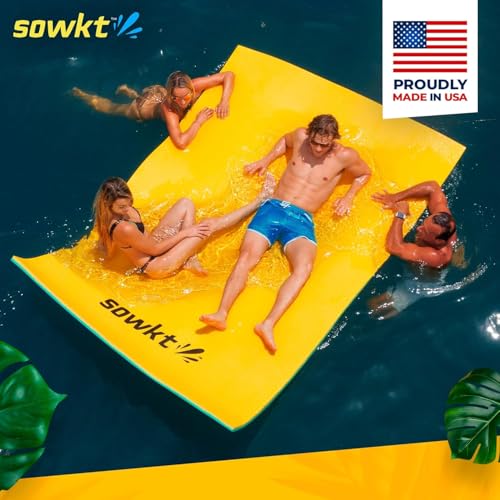 Premium Made in USA Lily Pad Floating Mat, 9x6 12x6 18x6 ft – Foam Floating Water Mat for Lake | Lilypad Float Swim Mat for Boat & Pool