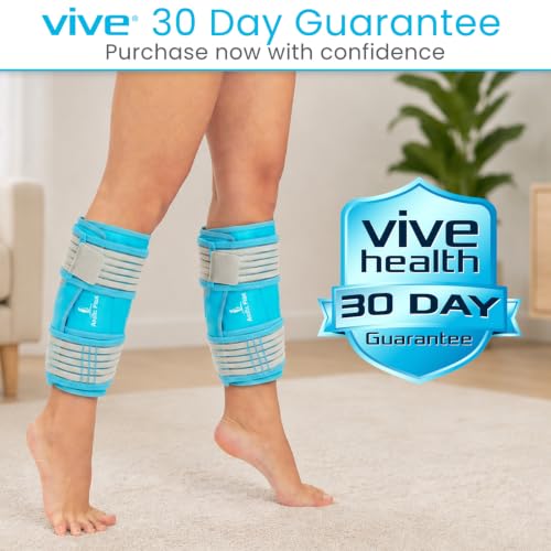 Vive Calf & Shin Ice Pack Wrap (Pair) - Extra Strength Hot & Cold Therapy - size: 2 Pack