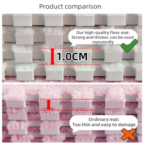 12pcs Carpet Squares Puzzle Floor Mat, Plush Interlocking Carpet Tiles, Anti Slip EVA Foam Jigsaw Floor Tiles, Build A Safe Area for Bedroom Playroom (White+Pink+Purple) - color: White+pink+purple