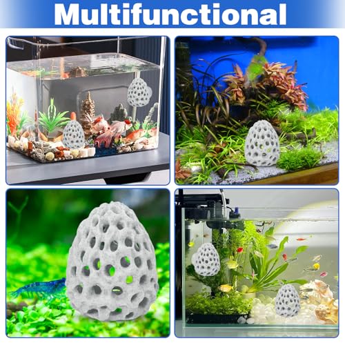 Shrimp Dome Hide Betta Habitat Fish Tank Tunnel with Suction Cup Aquarium Fish Cave Hideout Ornament Accessories for Shrimp Guppy Hiding Resting White