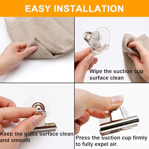 12 Packs Suction Cup Clip Plastic Round Suction Cup Clamp Holder Strong Window Glass Suction Cup Clip for Hanging Kitchen Bathroom Office Accessories… - color: Silver