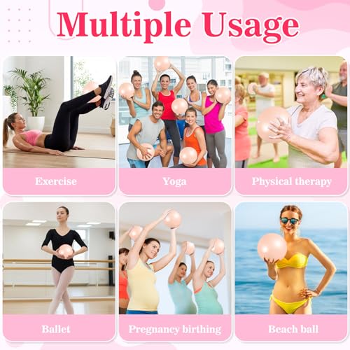 Aoriher 10 Pcs Small Pilates Ball Bulk 9 Inch Mini Yoga Ball - color: Champagne