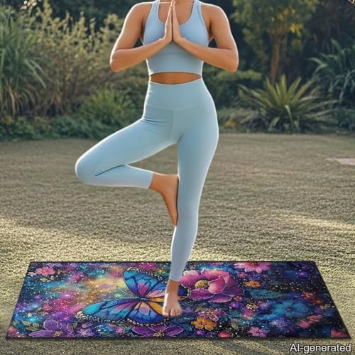 Butterfly Flower Print Car Towels for Seats Sweat Absorption Car Seat Towel Cover After Gym Non Slip Towel Automotive Seat Covers for Truck Sedan SUV, Easy to Install and Clean - color: Blue and Pink - Butterfly Flower