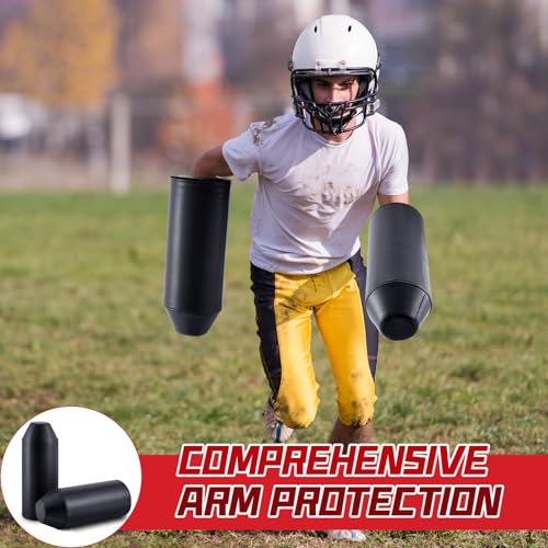 Tellegloww 2 Pack Football Arm Shield Blocking Pad, Bullet Shaped - color: Black