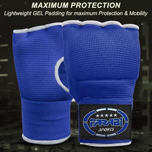 FARABI Kids Hybrid Boxing Inner Gloves Punching Boxing Gloves - color: All Blue (Pack of 2)